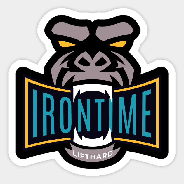 Iron Time Gorilla - Lift Harder Sticker by Intricate House of Design